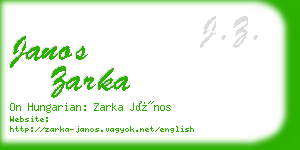 janos zarka business card